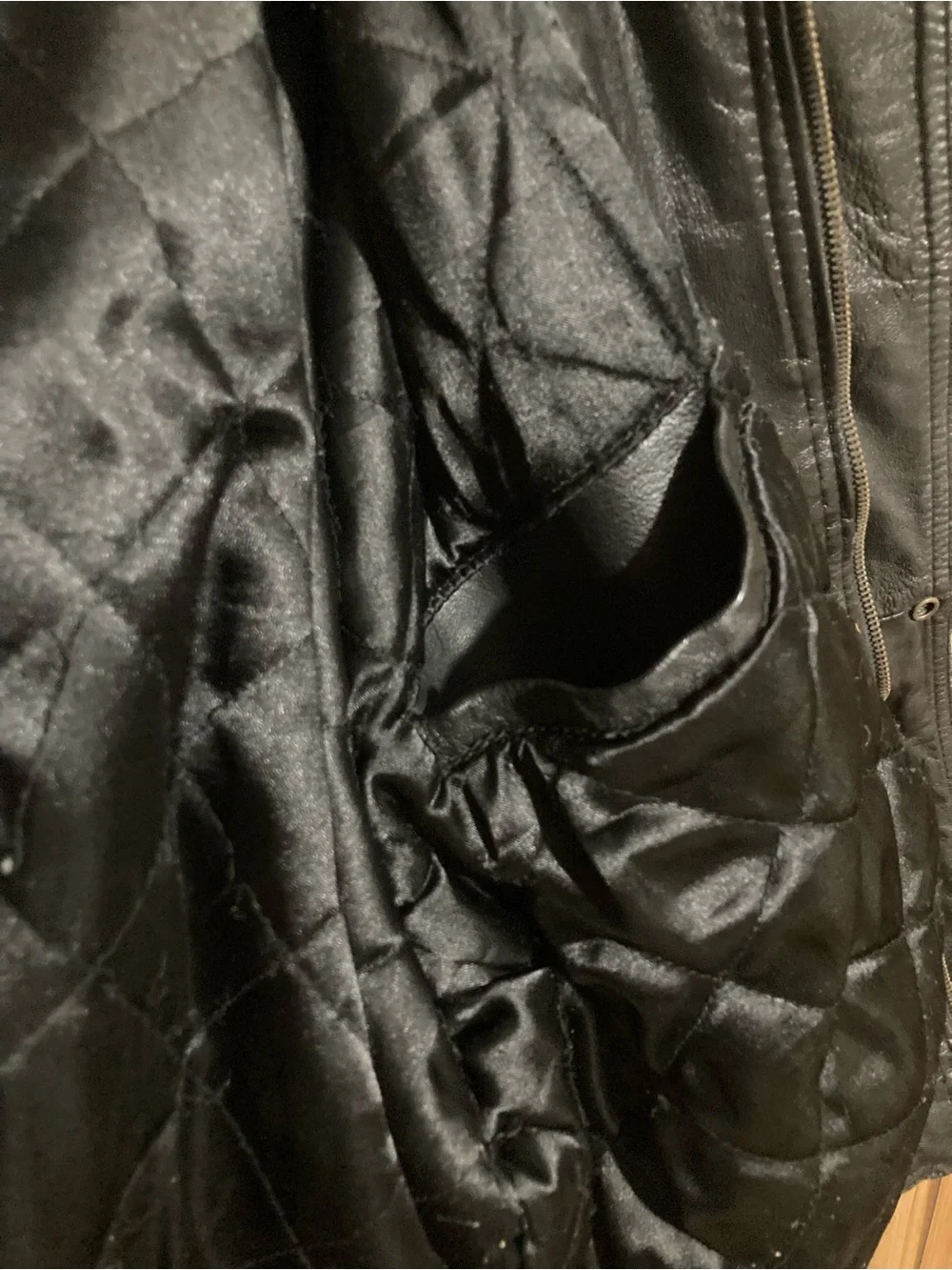 Members Only Black Leather Bomber Jacket Large EUC